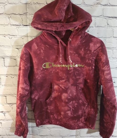 Champion Tops - Champion Reverse Weave Tie Dye Red Sweatshirt Pullover Size Small